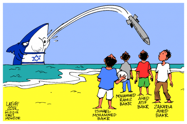 13. Latuff_4-kids-slain-by-israel-while-playing-football-in-gaza-beach-middle-east-monitor-e7846-f9237.png
