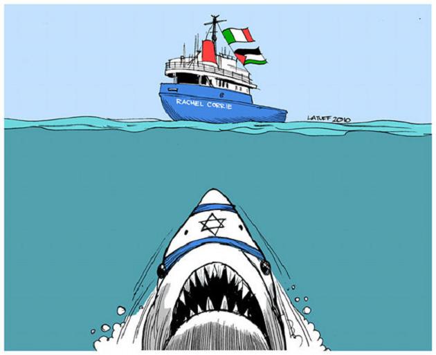 Israel_threatens_Rachel_Corrie_by_Latuff2